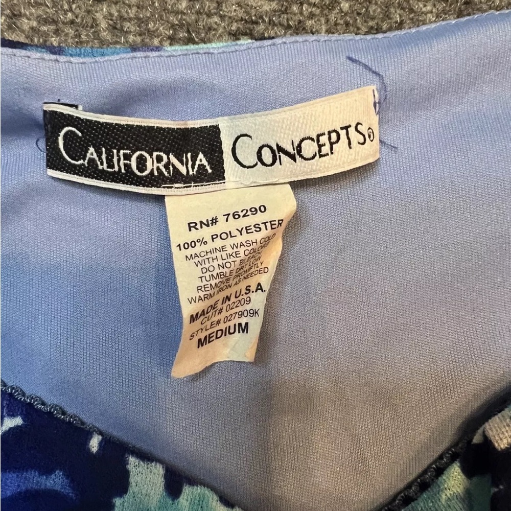 Y2K Vtg California Concepts Dress Juniors Medium Floral Cruise Floral  USA made - Picture 3 of 6